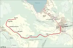 Mapa przebiegu linii kolejowej