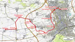 Mapa przebiegu linii kolejowej 6731