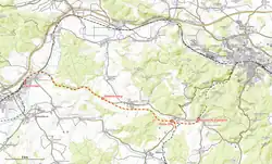 Mapa przebiegu linii kolejowej 6294