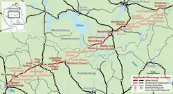 Mapa przebiegu linii kolejowej 6941 (Wittenberge–Buschhof), 6942 (Buschhof–Thurow)