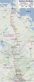 Mapa przebiegu linii kolejowej 6088, 6030 (S-Bahn)