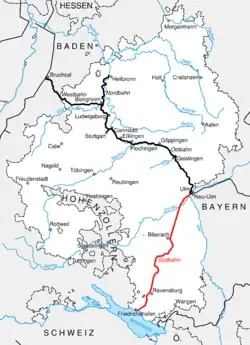 Mapa przebiegu linii kolejowej 4500