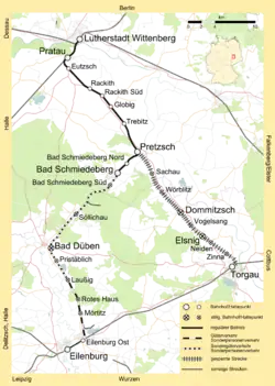 Mapa przebiegu linii kolejowej 6830