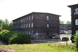 Fragment Helgolandu od strony kolejowego przystanku osobowego Katowice Szopienice Południowe