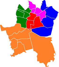 VI kadencja (2010–2014): &nbsp;&nbsp;&nbsp;&nbsp;&nbsp;Okręg 1&nbsp;&nbsp;&nbsp;&nbsp;&nbsp;Okręg 2&nbsp;&nbsp;&nbsp;&nbsp;&nbsp;Okręg 3&nbsp;&nbsp;&nbsp;&nbsp;&nbsp;Okręg 4&nbsp;&nbsp;&nbsp;&nbsp;&nbsp;Okręg 5