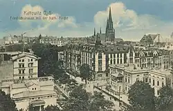 Widok na ul. Warszawską w 1913 roku; willa Nacksa z prawej strony