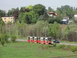 Tramwaj zmierzający na pętlę w Kazimierzu Górniczym (Sosnowiec).