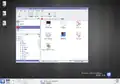 KDE 4.0 Alpha 1, widoczny Dolphin oraz wczesna wersja motywu ikon Oxygen