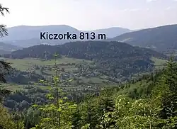 Kiczorka, widok ze zboczy Jasienia w Półrzeczkach