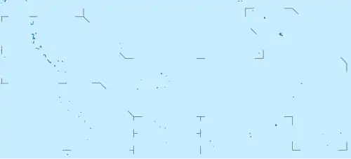 Mapa konturowa Kiribati, po lewej znajduje się punkt z opisem „Roreti”