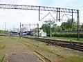 Widok na stację kolejową w Kołobrzegu od strony Trzebiatowa