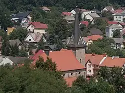 Widok na kościół z zamku