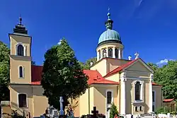 Południowa elewacja kościoła od strony cmentarza