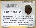 Tablica pamiątkowa ku czci Zoltána Kodálya