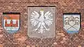 Herby na wieży ratusza