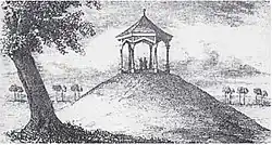 Rysunek Kopca Esterki (niezgodny z rzeczywistością) zamieszczony w czasopiśmie "Illustrirte Zeitung" z 1859 r.