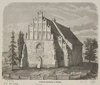 Kościół na graficy z 1870 r.