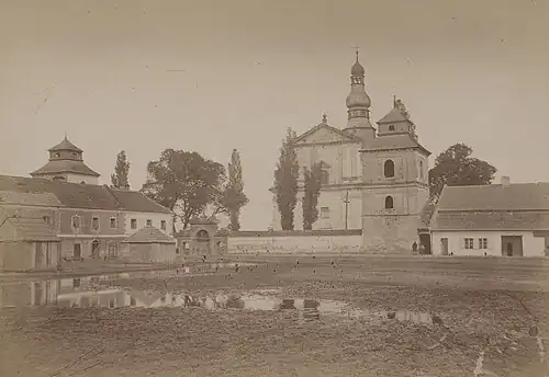 Kościół i otoczenie około 1875