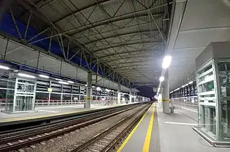 Widok z peronów w stronę Krakowa Głównego