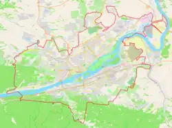 Mapa konturowa Krasnojarska, w centrum znajduje się punkt z opisem „Krasnojarsk”