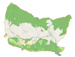 Mapa konturowa gminy Krościenko nad Dunajcem, na dole po prawej znajduje się czarny trójkącik z opisem „Czertezik”