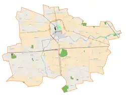 Mapa konturowa gminy Krośniewice, blisko centrum na lewo znajduje się punkt z opisem „Rozpacz”