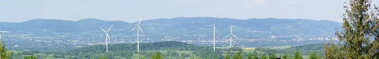 Widok na Krosno i okolice ze wzgórza Franków (534) - kierunek północny.