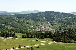 Widok na miasto z wieży widokowej w Krynicy-Zdroju