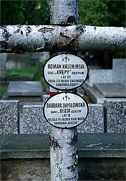 Nad mogiłą na Powązkach Wojskowych