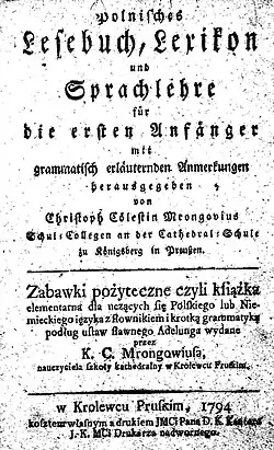 Zabawki pożyteczne... K. C. Mrongowiusza wydane w&nbsp;1794