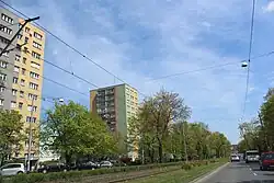 Budownictwo z wielkiej płyty przy ulicy