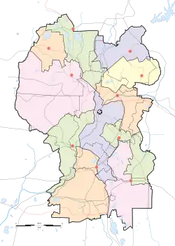 Mapa konturowa Kuala Lumpur, w centrum znajduje się punkt z opisem „Stadium Merdeka”