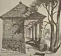 Lamus starego dworu w Kukowiczach z 1814 r. (rys. Józef Teofil Smoliński﻿(inne języki), 1902 r.)