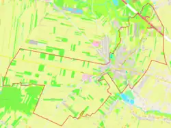 Mapa konturowa Kurowa, na dole nieco na lewo znajduje się punkt z opisem „Józefów”