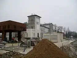 Dworzec podczas remontu generalnego, widok od strony miasta, grudzień 2011