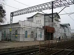 Dworzec podczas remontu generalnego, widok od strony peronów, grudzień 2011