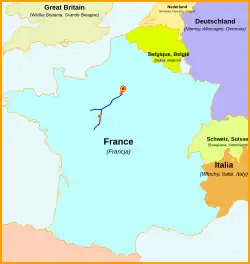 Mapa przebiegu linii kolejowej