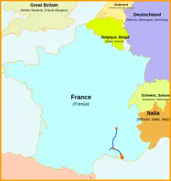 Mapa przebiegu linii kolejowej