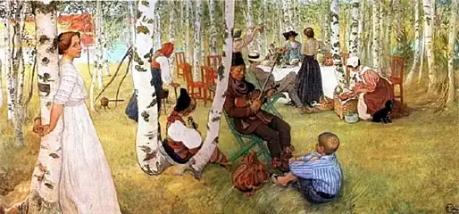 Carl Larsson (1910), Śniadanie na wolnym powietrzu