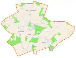 Mapa konturowa gminy Leśna Podlaska, blisko centrum po prawej na dole znajduje się punkt z opisem „Witulin”
