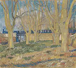 Vincent van Gogh, Aleja jaworowa w pobliżu stacji kolejowej w Arles (1888)
