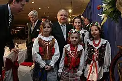 Prezydent Lech Kaczyński podczas spotkania z Polonią w USA w Chicago (2006)