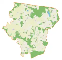 Mapa konturowa gminy Lelkowo, na dole znajduje się punkt z opisem „Wilknity”