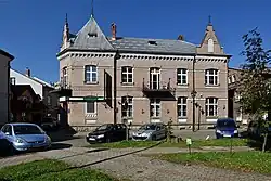 Kamienica, w której mieściło się Towarzystwo Zaliczkowe w Lesku