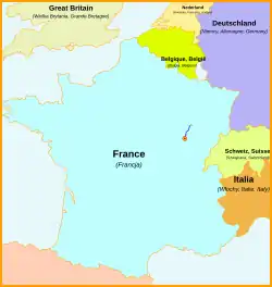 Mapa przebiegu linii kolejowej 849 000