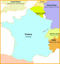 Mapa przebiegu linii kolejowej 852 000