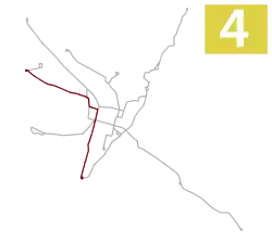Mapa przebiegu linii kolejowej 4