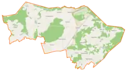 Mapa konturowa gminy Lipka, w centrum znajduje się punkt z opisem „Nowe Potulice”