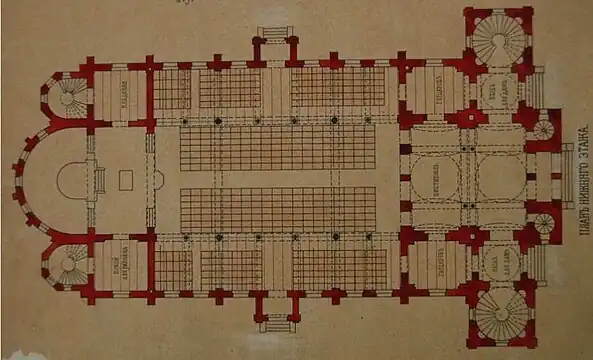 Rzut parteru synagogi