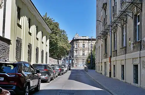 Widok na północ od skrzyżowania z ulicą Jabłonowskich